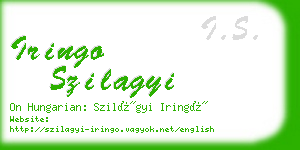 iringo szilagyi business card